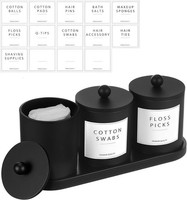 Glas WattestäBchen BehäLter Set 3Er Mit Tablett – Schminktisch & Badezimmer Org
