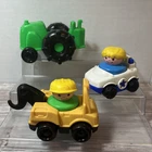 Fisher Price Little People Chunky Tow Truck Police Tractor Construct Vintage Lot