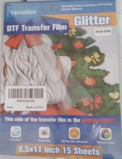 DTF Glitter Transfer Film 8.5  x11  15 Sheets Paper Glossy Clear Cold Peel Direct