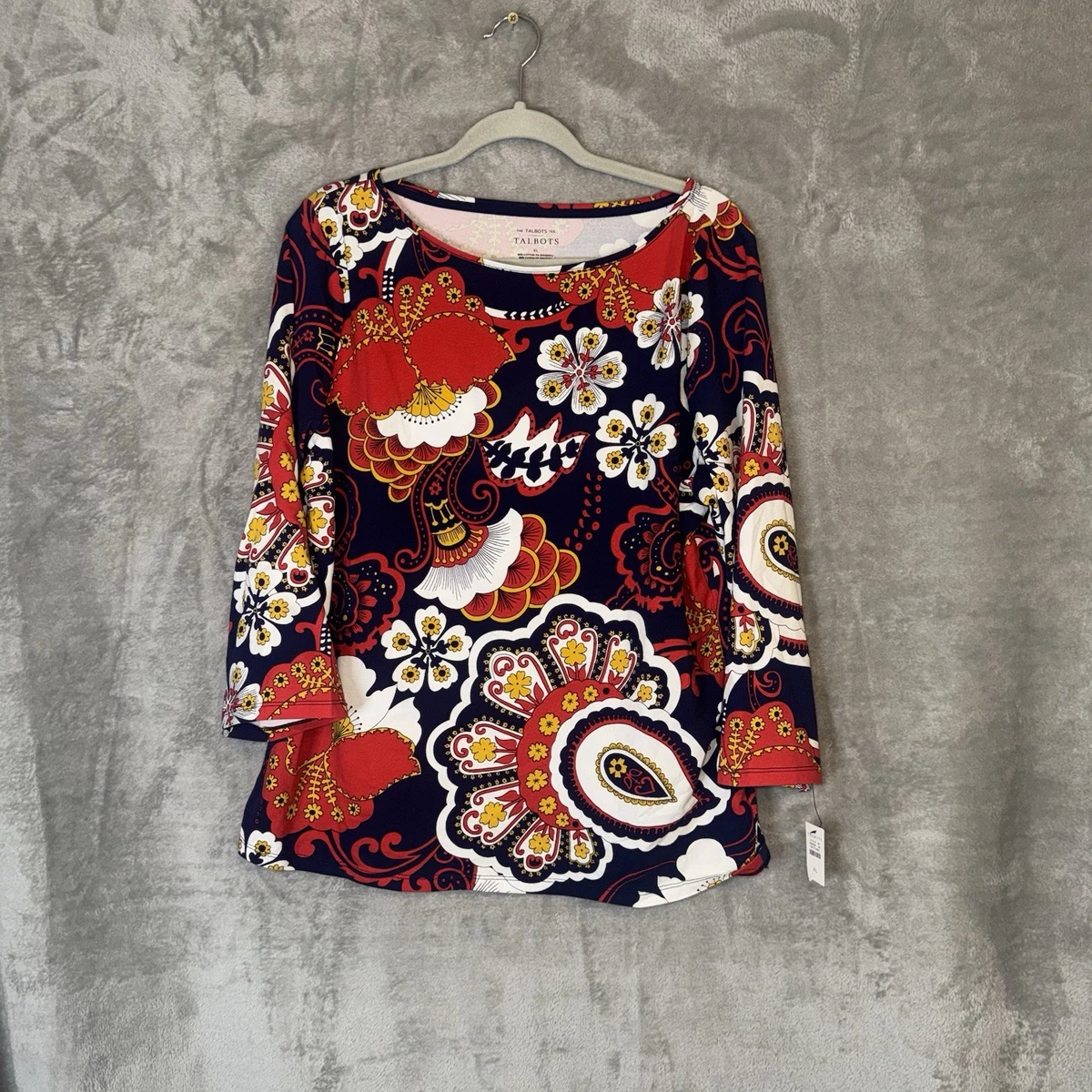 T-shirt Femme Talbots Manches Courtes Rayé Multicolore - Taille M - Neuf Avec étiquettes