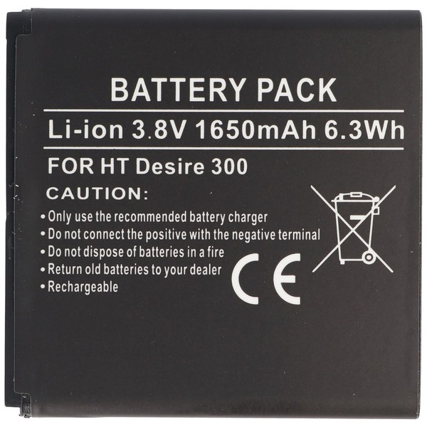 Akku Passend FüR Htc Desire 300, Li-Ion, 3,8V, 1650Mah, 6,3Wh-image