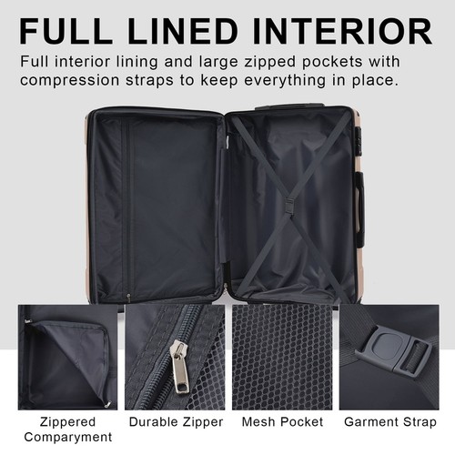 24 Inch Expandable Lightweight Checked Luggage Hardshell W/ TSA Lock & Wheels US - 第 34/44 張圖片