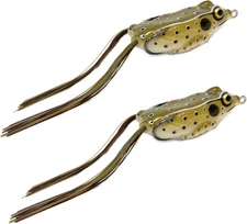 Reaction Tackle Hollow Body Frogs for Bass Fishing - Ultra 2.5", Camo Frog 