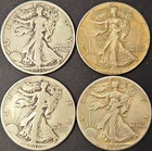 New ListingLiberty Walking Half Dollar 50C Silver Coins 1920, 1921, 1936, 1946 Lot