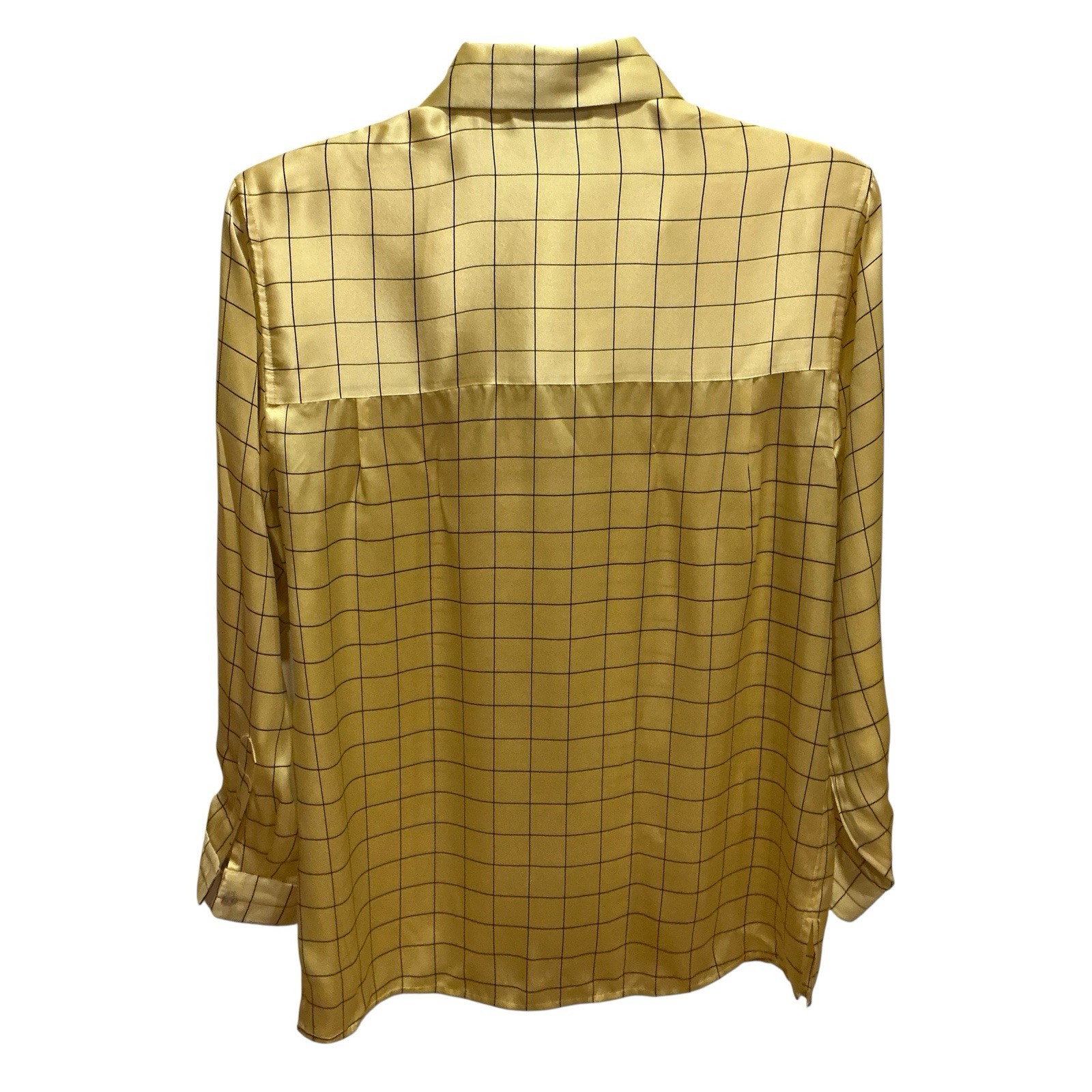 Patrick Christopher 100% Silk Button Up Shirt Yel… - image 2