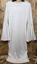 Shein Cream Ruffle Dress - Large - Bell Sleeve A Line Form Fitting 