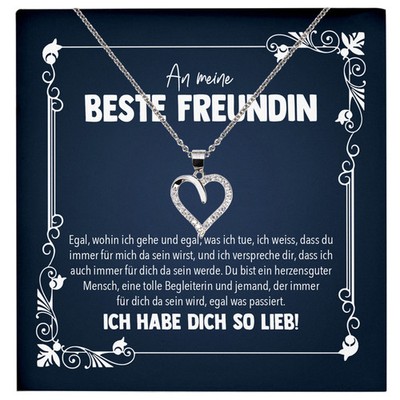 Freundschaftskette Geschenk Sterlingsilber Schmuck Beste Freundin Bestie Frauen 