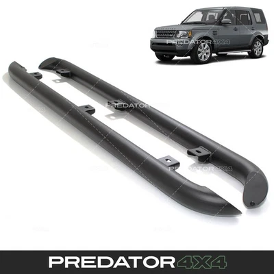 PREDATOR4X4 BLACK STAINLESS ROCK SLIDER SIDE BARS FOR LAND ROVER DISCOVERY 3 4 L319 04-16