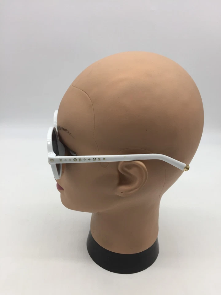 Louis Vuitton White Square Sunglasses Luxury Fashion 52-19-144 Grey Lens - Image 4 of 4