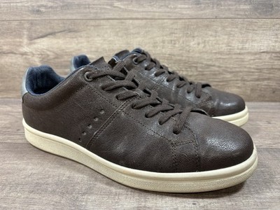 ECCO Kallum Sneakers Shoes Dark Brown Trainers Leather Mens Size EU 42 US 8 8.5
