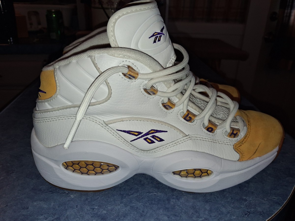 Reebok Question Mid Allen Iverson Yellow Toe Lakers Kobe FX4278