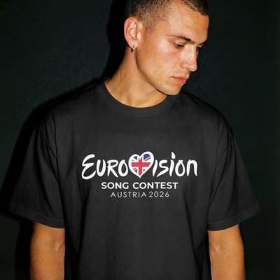 Unisex Eurovision Song Contest AUSTRIA 2026 T-Shirt UNION JACK BRITAIN EU Sweden