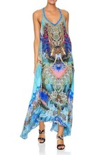 Camilla V Neck Racer Back Dress Size S Freedom Flight New Silk Maxi Vintage $599