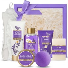 Spa Luxetique Gifts for Women Relaxing Lavender Gift Womens 8pcs Purple