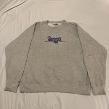 Vtg 90s Majestic New England Patriots Sweatshirt Size Large NFL Gray Crewneck
