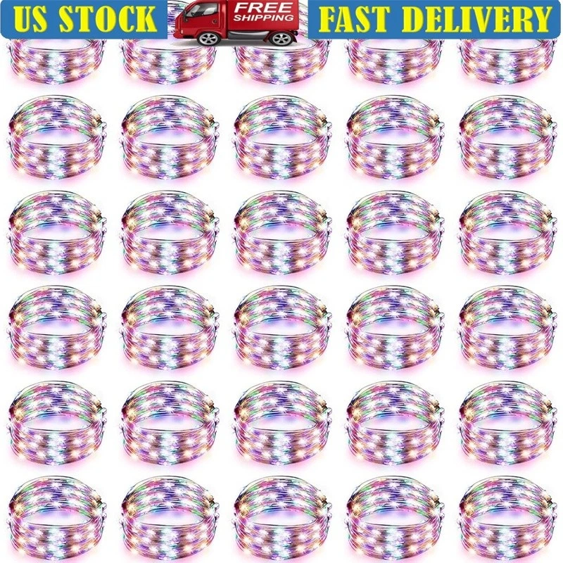 50 Battery Operated Rainbow String Lights LED Fairy Lights Indoor Outdoor Decor