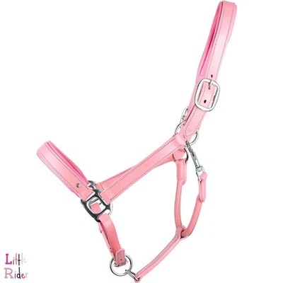 Serena Leder Kopfhalsband von Little Rider PINK weich geschmeidig gepolstert Kopf & Nase