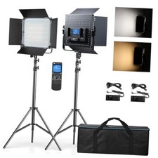 Photography Lighting Aluminum Alloy Body , 2 Packs LED Video Light with D80