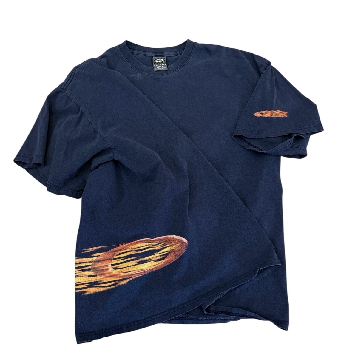 Vintage Oakley Software Flame Logo Wrap Around T-shirt 90s Sz XXL