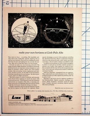 Link Aviation Palo Alto Engineer Recruitment Vintage Magazine Ad 1950s Flight