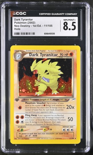 Dark Tyranitar (1st Edition) graded CGC 8.5 for sale on eBay