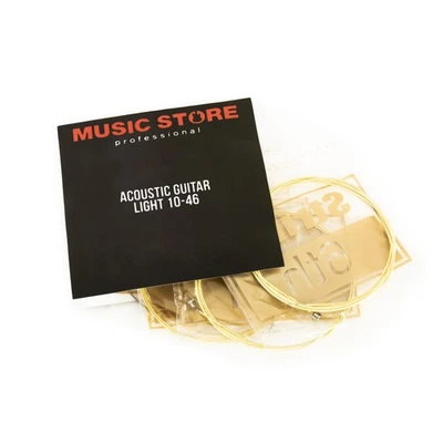 MUSIC STORE Acoustic Guitar Strings 10-46, Westerngitarrensaiten, Light, 80/20 Bronze