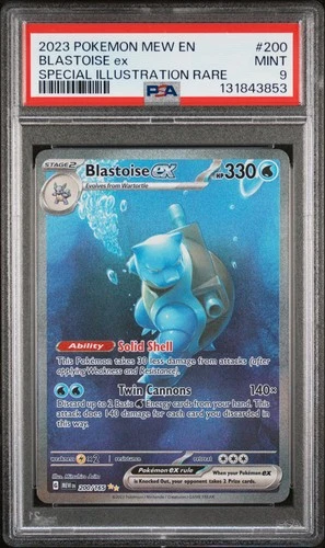 2023 POKEMON MEW EN-151 SPECIAL ILLUSTRATION RARE #200 BLASTOISE EX PSA 9