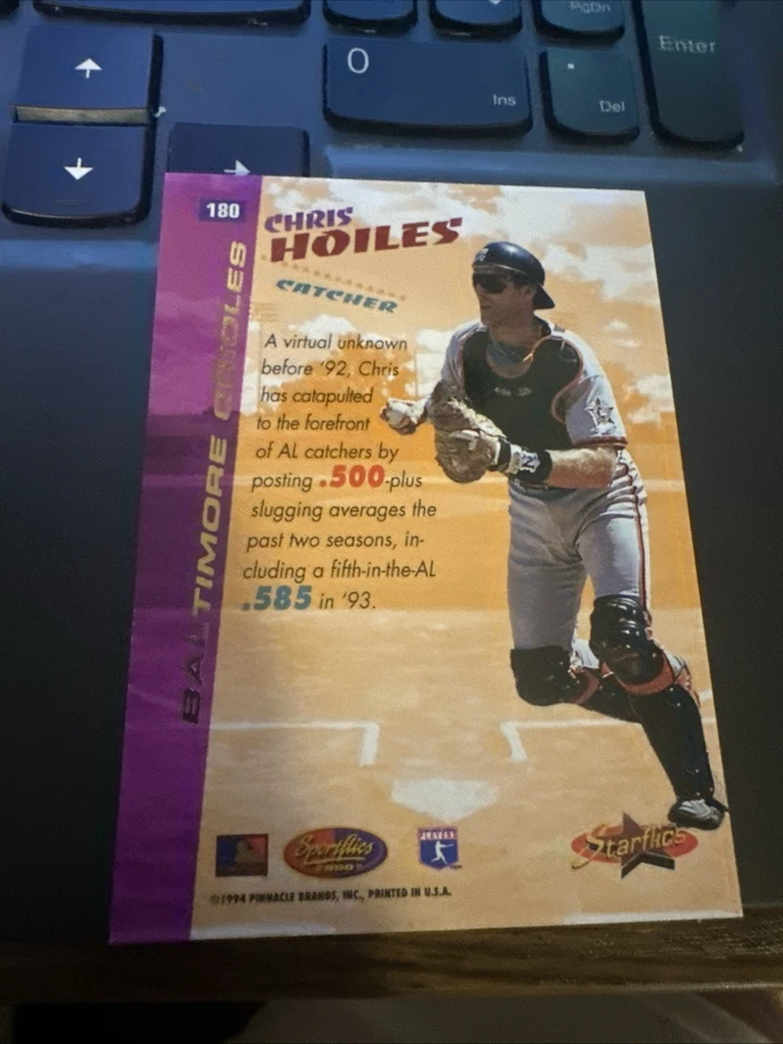 1994 Sportflics 2000 - Chris Hoiles #180 - Image 2 of 2