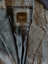 The Limited Women's Blue Lined 2-Button Notch Single-Breasted Blazer Size S