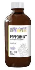 Aura Cacia Peppermint Essential Oil 4 Fl Oz Fresh Cool Aroma Vegan Cruelty Free