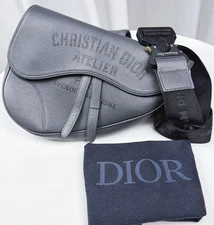 Christian Dior Saddle 1947 Dark Gray Shoulder bag Calfskin