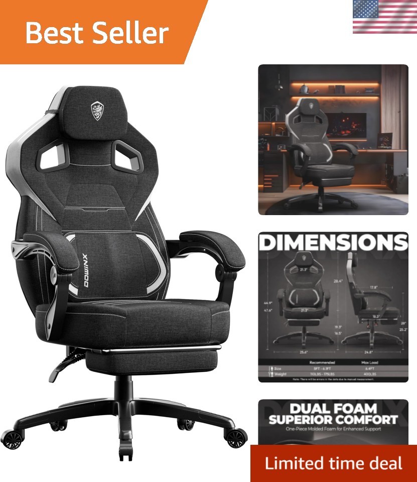 With Footrest, Big And Tall Ergonomic Gamer Chair With Lu...