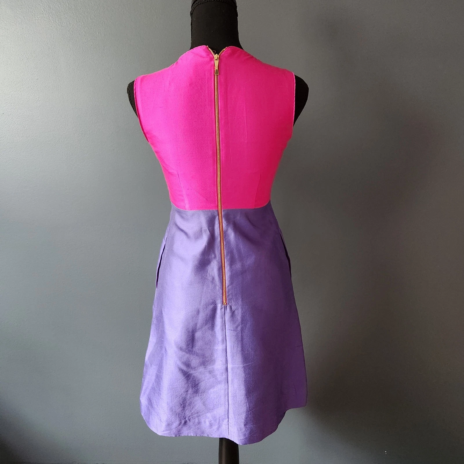Abito da cocktail Kate Spade viola rosa tasche colore blocco taglia 00