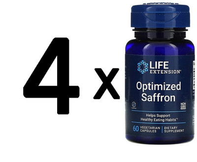 4 x Life Extension Optimized Saffron - 60 vcaps (499,96 EUR/kg)