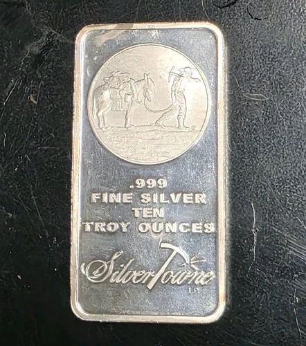 Silver Towne Ten Troy Oz 999 Fine Silver Bar