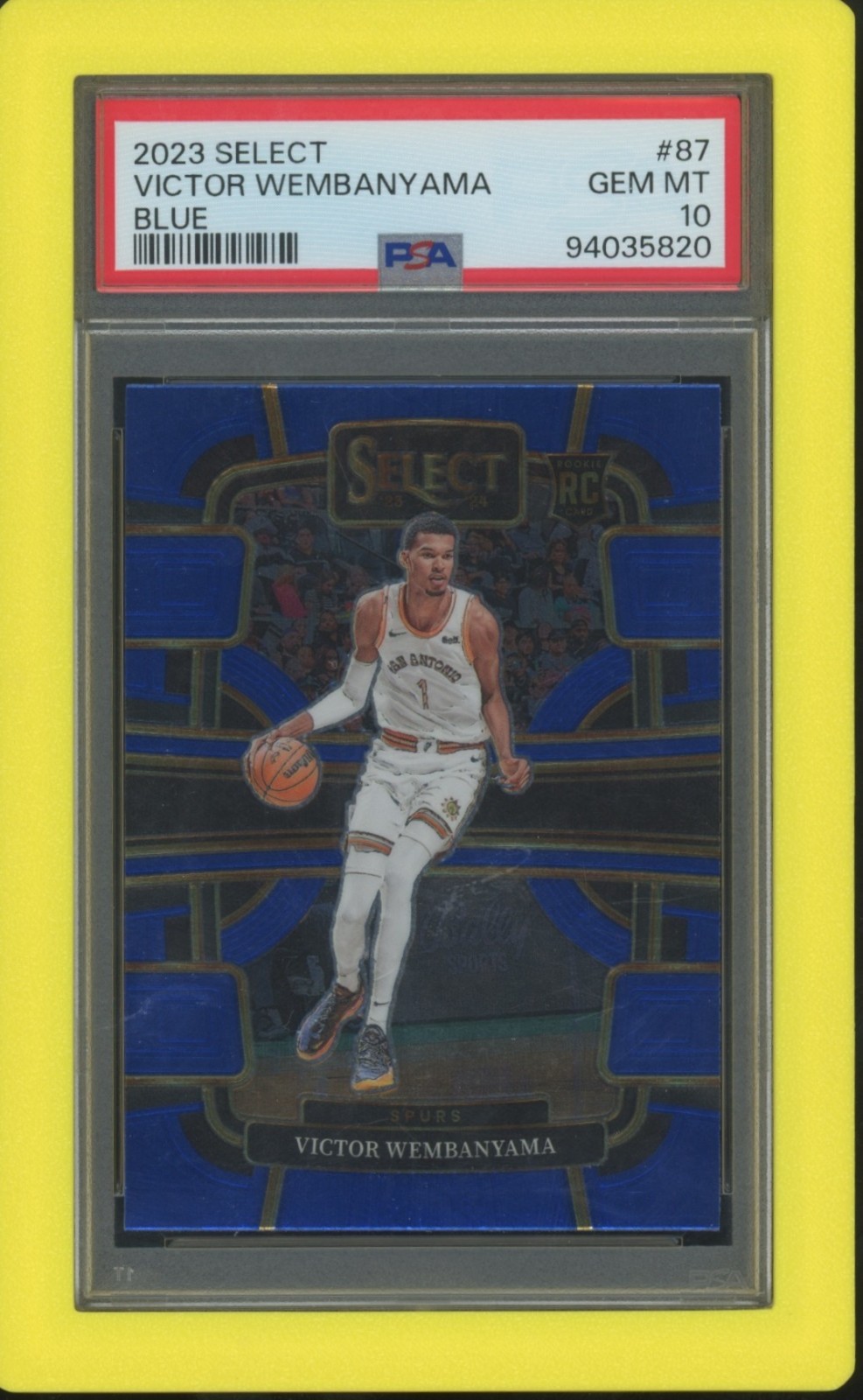 2023 Select Victor Wembanyama Blue Cracked Ice #87 PSA 10 GEM Spurs RC