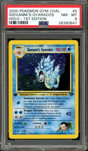 Pokemon PSA 8 NM-MT 1st Edition Gym Challenge Holo Giovanni's Gyarados 5/132