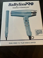 BaByliss Pro Nano Titanium Hair Dryer And Flat Iron Bundle