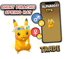 Pokemon Shiny Pikachu Spring Hat Male or Female Trade Registered or 1M