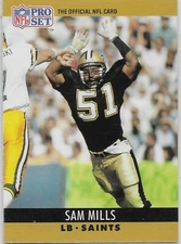 1990 Pro Set #217 Sam Mills New Orleans Saints Montclair State HOF