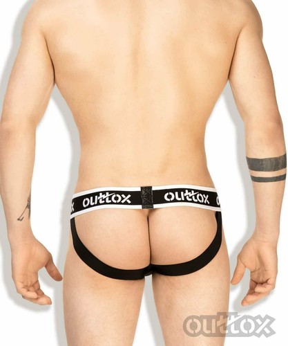 Outtox By Maskulo Jock Provocative Jockstrap Leather Look Black JS140-90 9 - Imagen 4 de 5