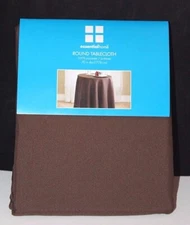 Essential Home Round Tablecloth 70 in Diameter Maxwell Brown