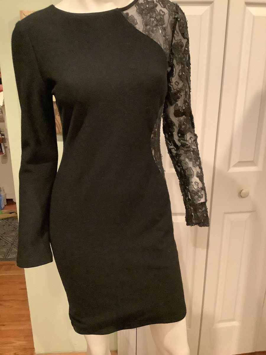 abyss by abby black dress Beautiful Long Sleeve Size L our exquisite gown