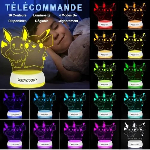 Meilleur Lampe de Chevet LED Pikachu Noël Enfant avec Télécommande - Foto 2 di 4