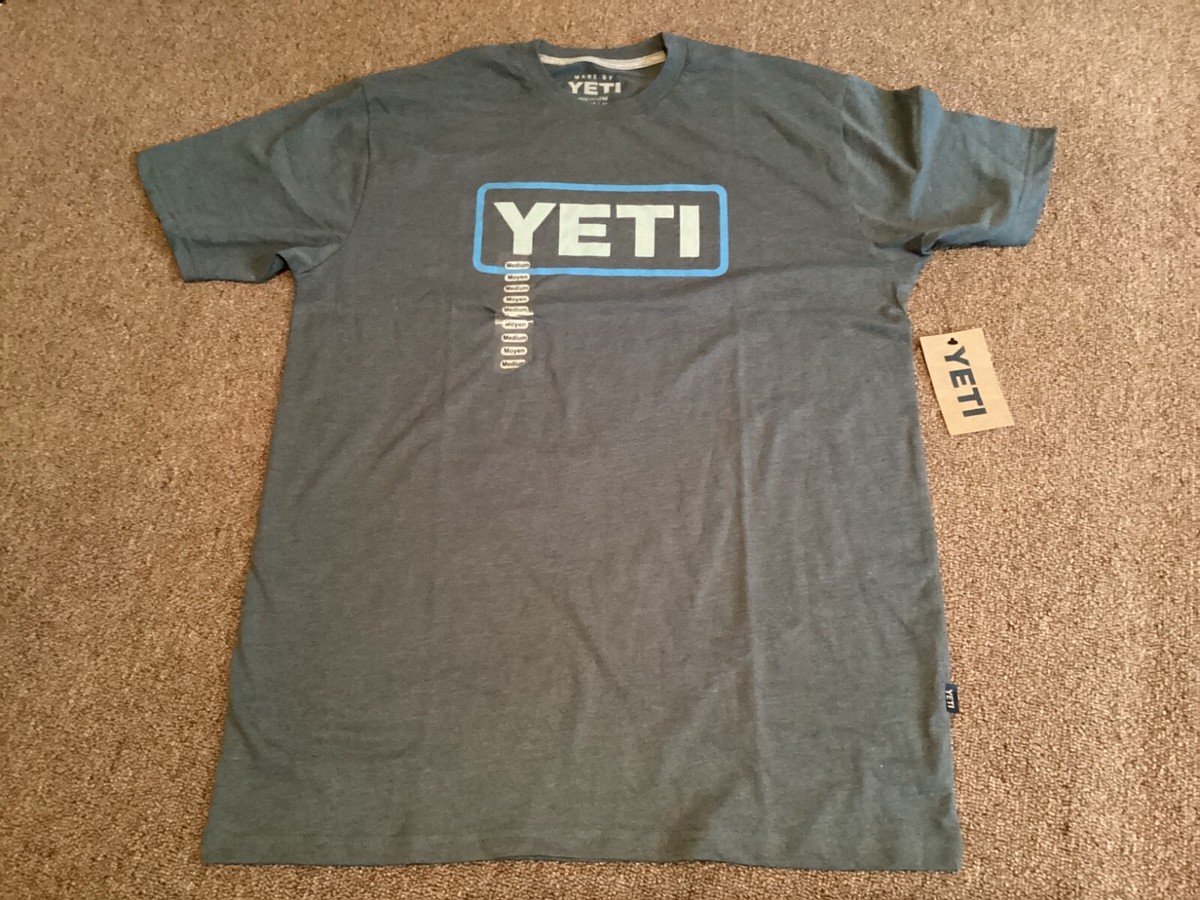 NWT Yeti Coolers Men's Indigo Short Sleeve T-Shirt Size M