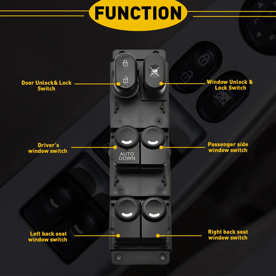 Interruptor de alimentación de puerta de control de ventana para Hyundai Accent 2011-2017 conductor izquierdo maestro Foto 3 de 4