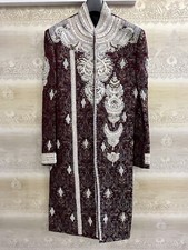 Richart mens indian sherwani, Red , Traditional Sherwani Handwork