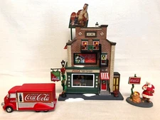Dept 56 CIC COCA COLA SODA FOUNTAIN 59221  Vtg Coca Cola Truck 59428 Santa 59476