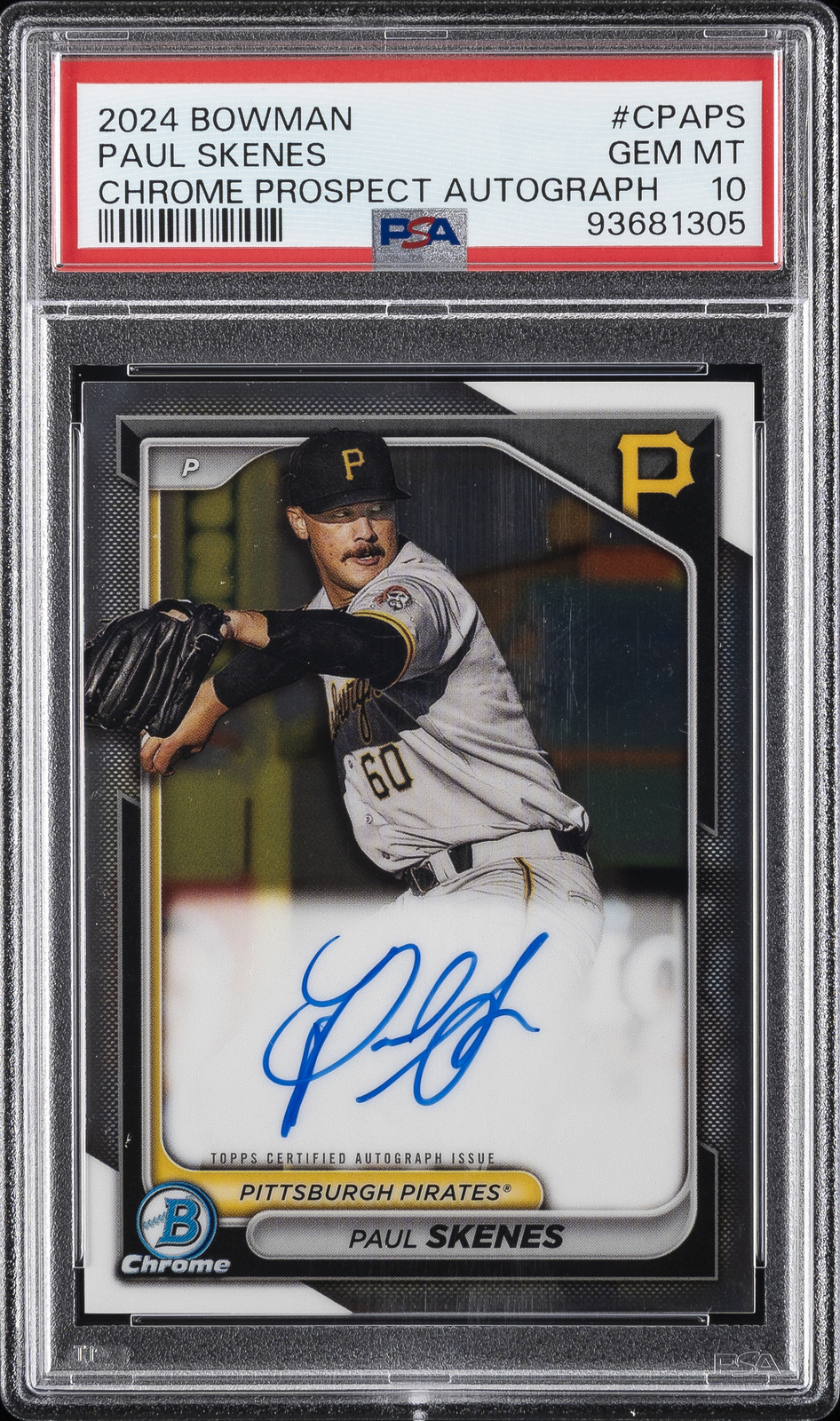 2024 BOWMAN CHROME PROSPECT AUTOGRAPHS #CPAPS PAUL SKENES PSA 10