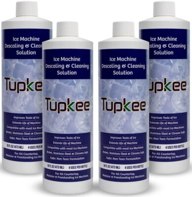 Tupkee Ice Machine Cleaner Nickel Safe, 16oz Ice Maker Cleaner, Universal 4 Pack